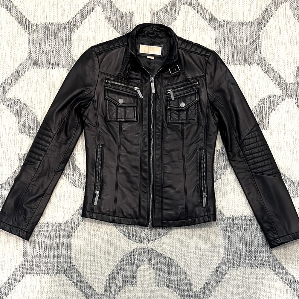 Michael Kors Leather Moto Jacket